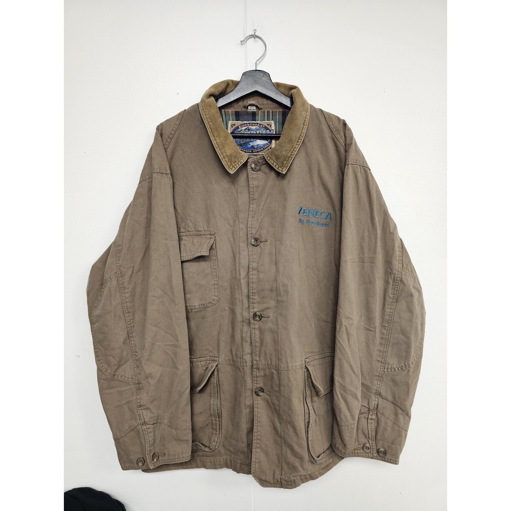 Vintage Dunbrooke Upstream Jacket Mens‎ XL Brown Canvas Barn Coat Zeneca 90s